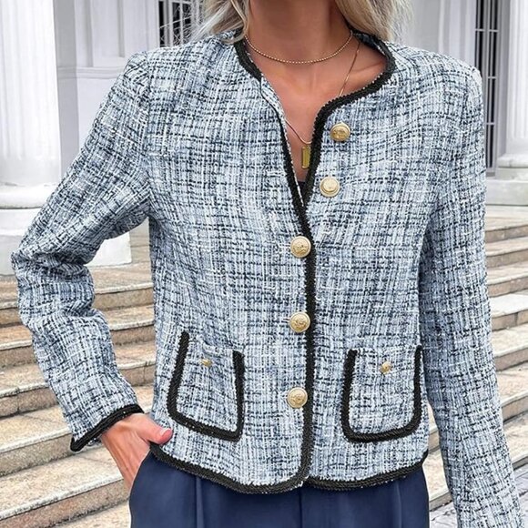 🥼🥼Cicy Bell Womens Cropped Tweed Blazer Small NWOT - Picture 5 of 12